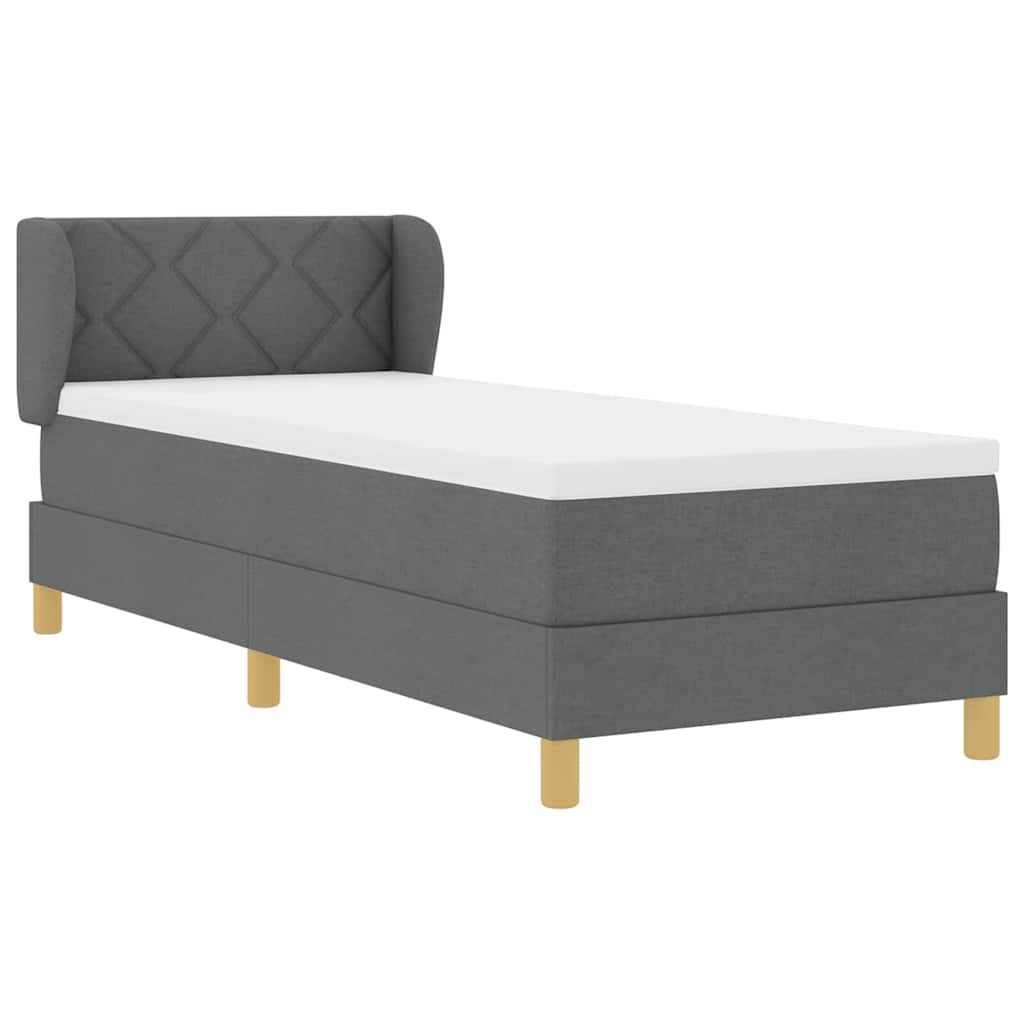 Boxspringbed met matras Donkergrijs 80 x 200 cm Stof
