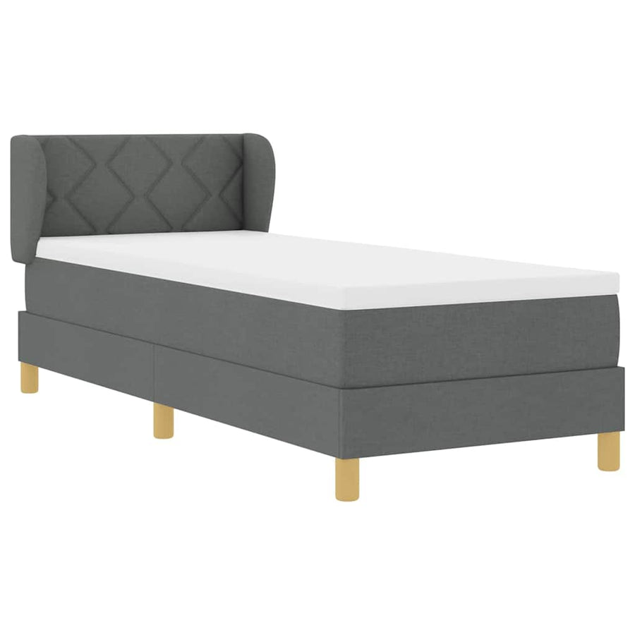 Boxspringbed met matras Donkergrijs 80 x 200 cm Stof