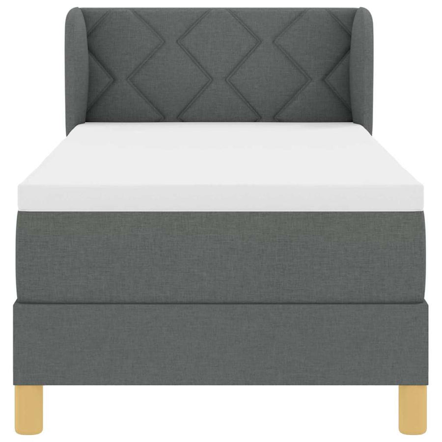 Boxspringbed met matras Donkergrijs 80 x 200 cm Stof