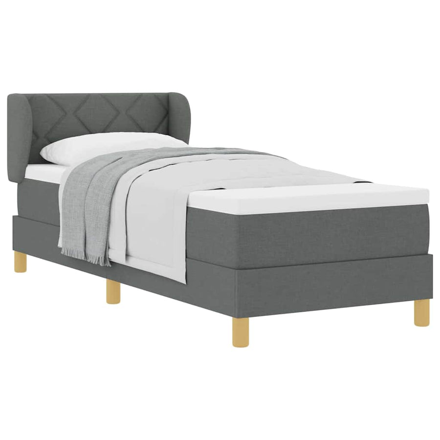 Boxspringbed met matras Donkergrijs 80 x 200 cm Stof