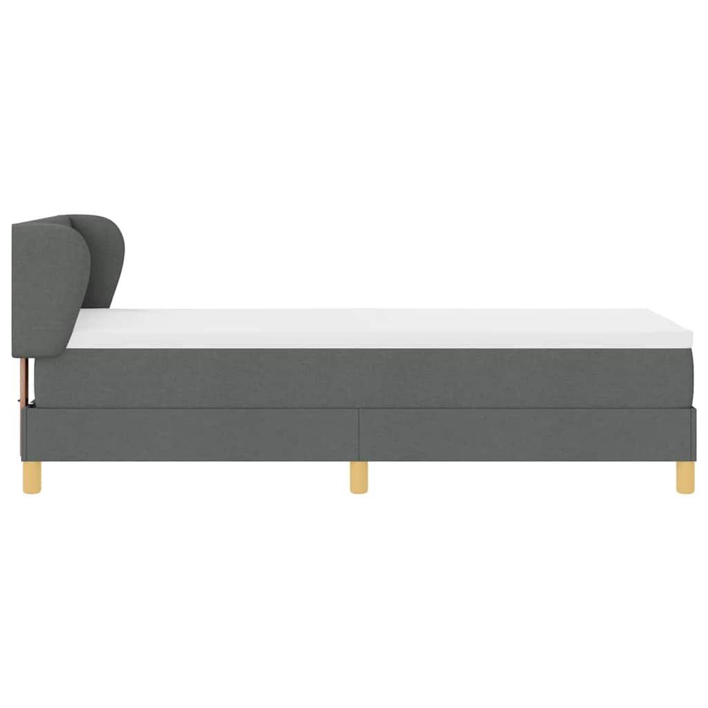 Boxspringbed met matras Donkergrijs 80 x 200 cm Stof