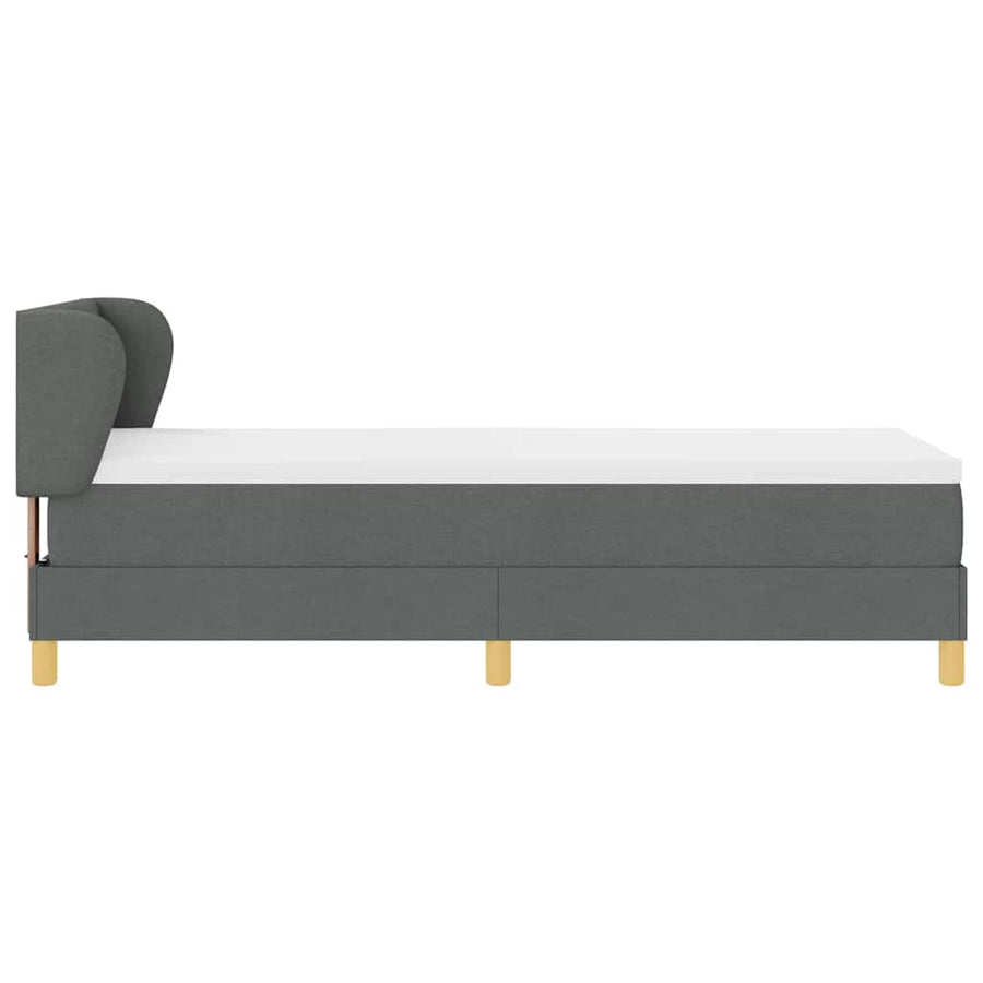 Boxspringbed met matras Donkergrijs 80 x 200 cm Stof