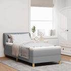 Boxspringbed 100x200 cm lichtgrijs stof