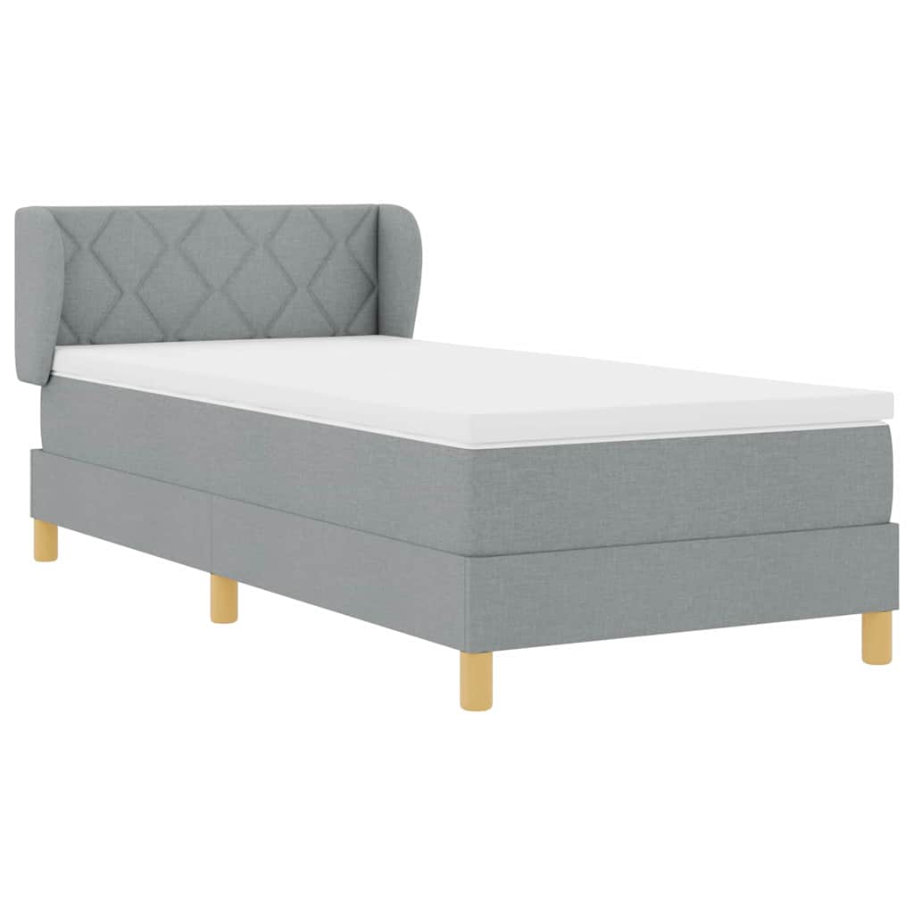 Boxspringbed met matras Lichtgrijs 100 x 200 cm Stof