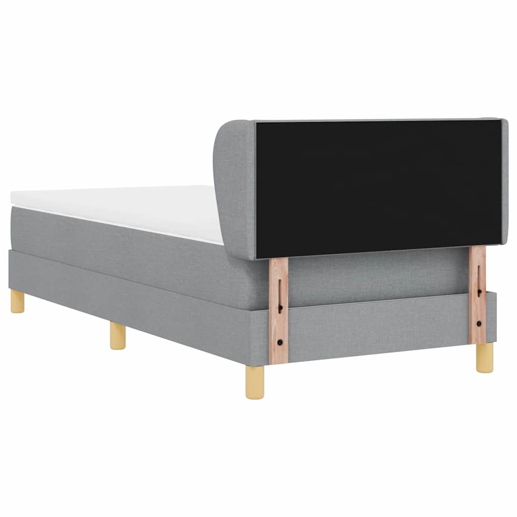 Boxspringbed met matras Lichtgrijs 100 x 200 cm Stof