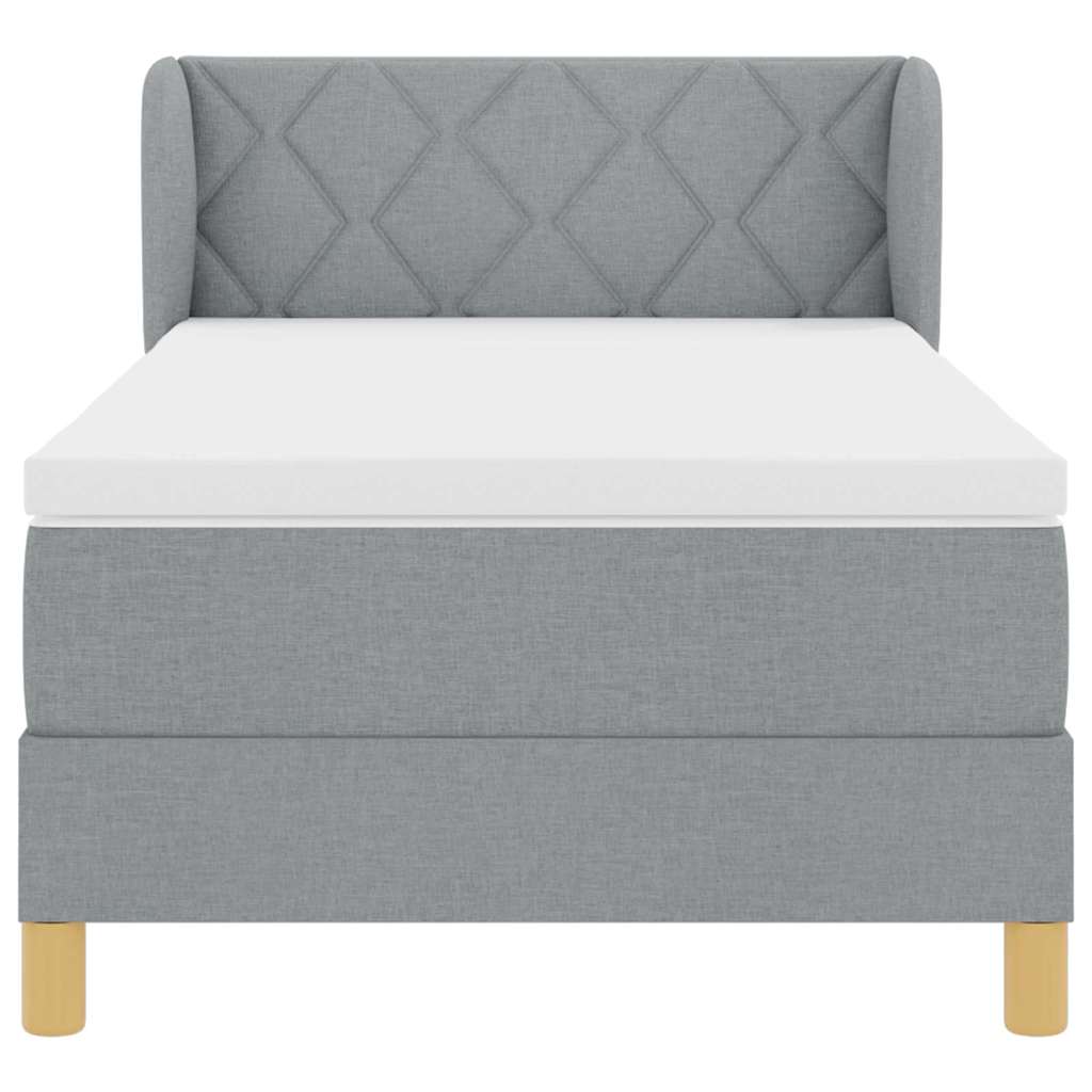 Boxspringbed met matras Lichtgrijs 100 x 200 cm Stof