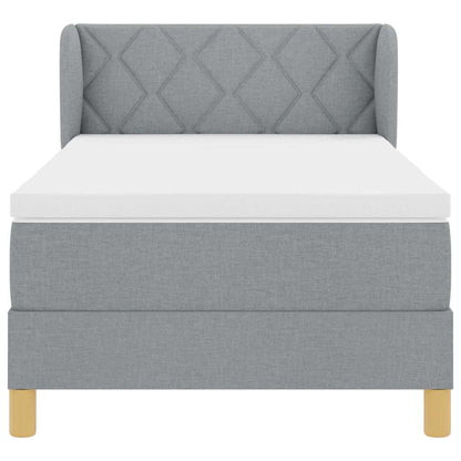 Boxspringbed met matras Lichtgrijs 100 x 200 cm Stof