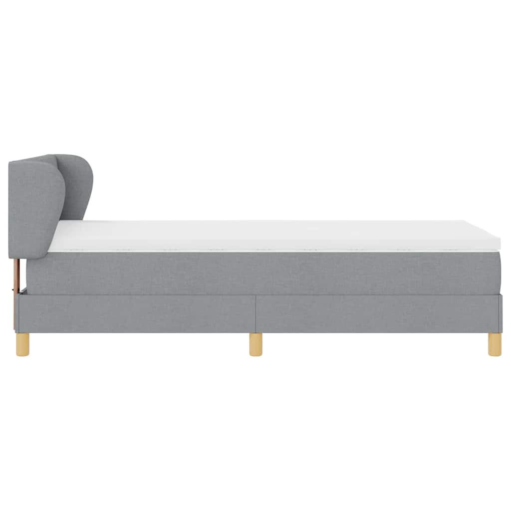 Boxspringbed met matras Lichtgrijs 100 x 200 cm Stof