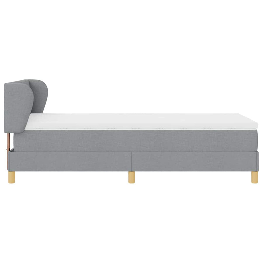 Boxspringbed met matras Lichtgrijs 100 x 200 cm Stof