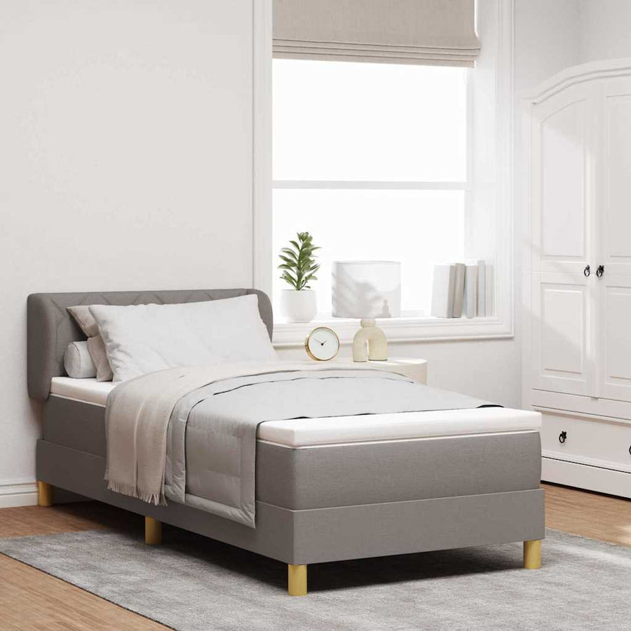 Boxspringbed met matras met hoofdeinde Taupe 100 x 200 cm Stof