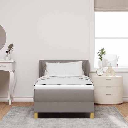 Boxspringbed met matras met hoofdeinde Taupe 100 x 200 cm Stof