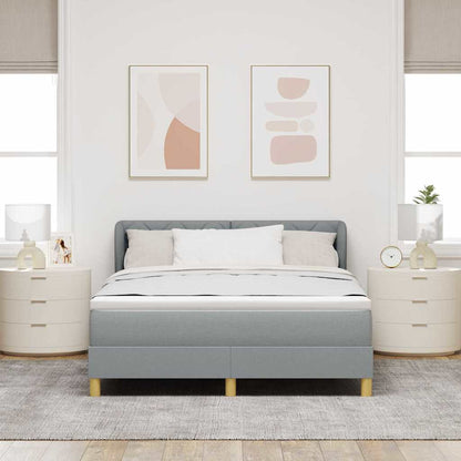 Boxspringbed met hoofdeinde Lichtgrijs 140 x 190 cm Stof