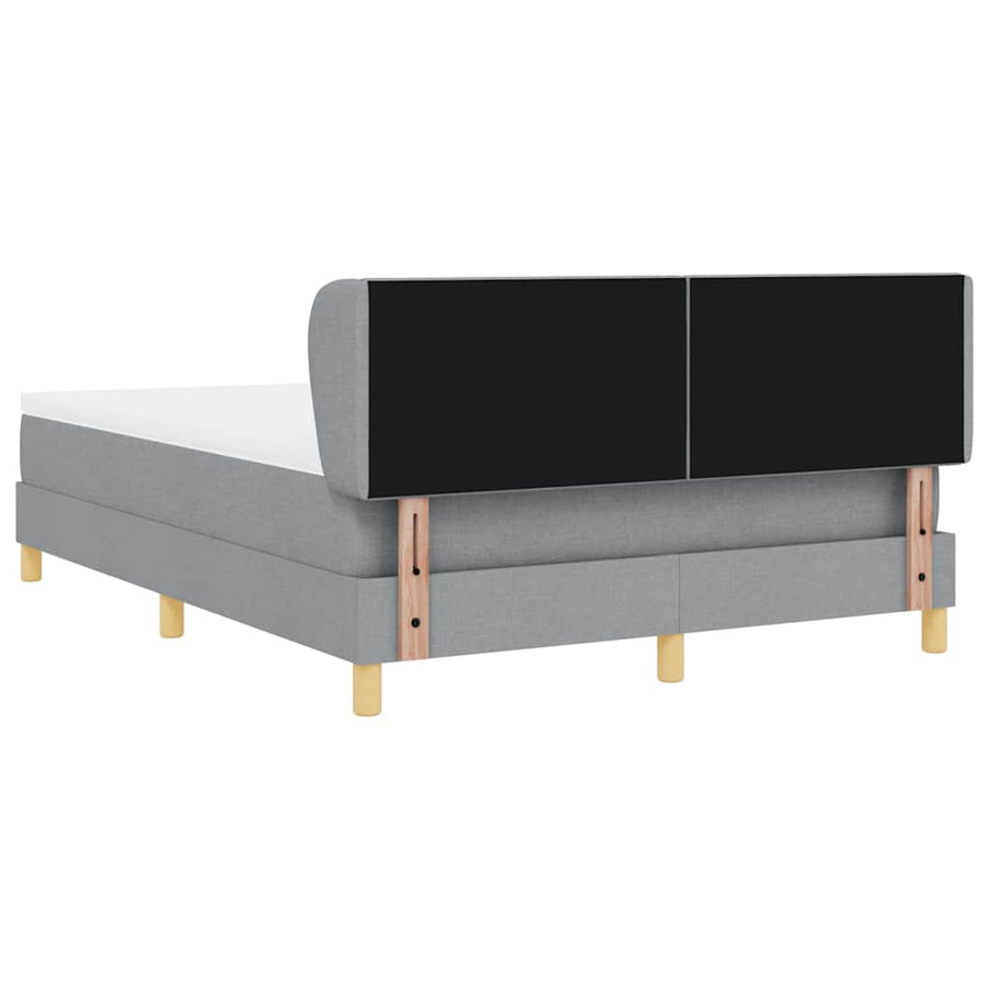 Boxspringbed met hoofdeinde Lichtgrijs 140 x 190 cm Stof
