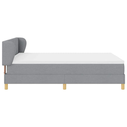 Boxspringbed met hoofdeinde Lichtgrijs 140 x 190 cm Stof
