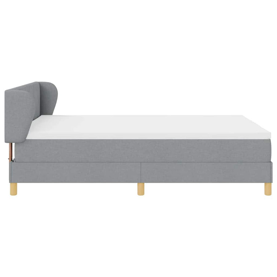 Boxspringbed met hoofdeinde Lichtgrijs 140 x 190 cm Stof