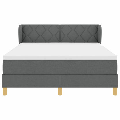 Boxspringbed met hoofdeinde Donkergrijs 140 x 190 cm Stof