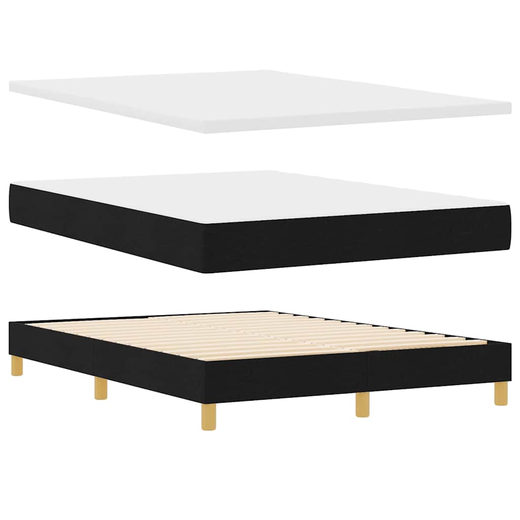 Boxspringbed met hoofdeinde Zwart 140 x 190 cm Stof