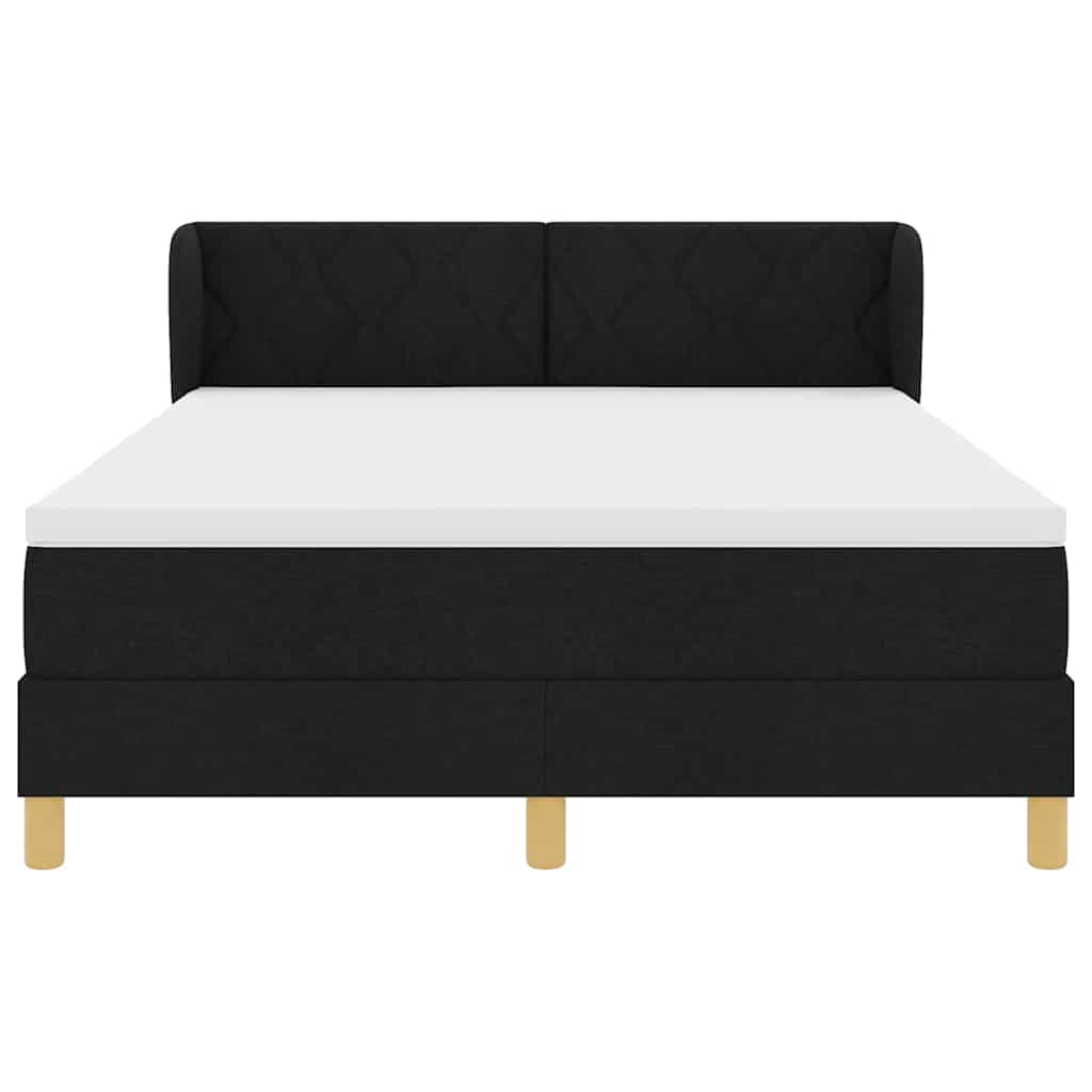 Boxspringbed met hoofdeinde Zwart 140 x 190 cm Stof