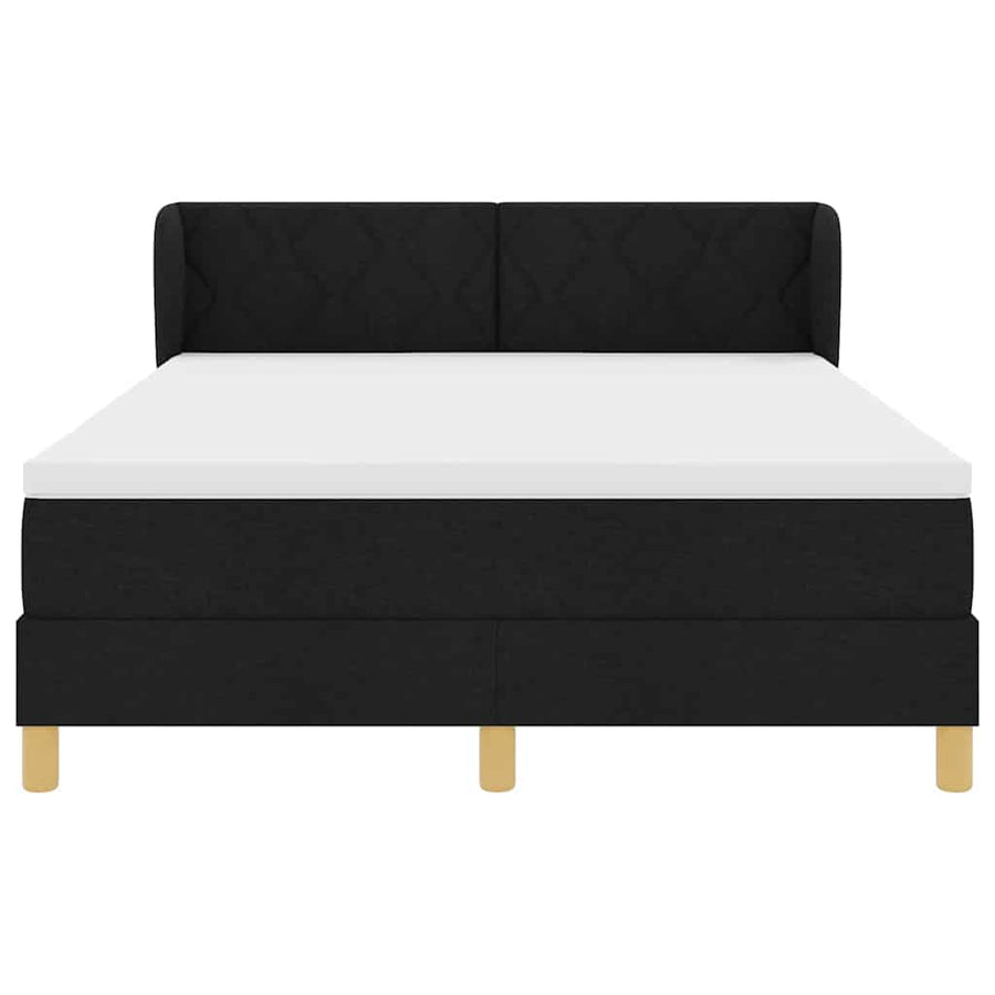 Boxspringbed met hoofdeinde Zwart 140 x 190 cm Stof