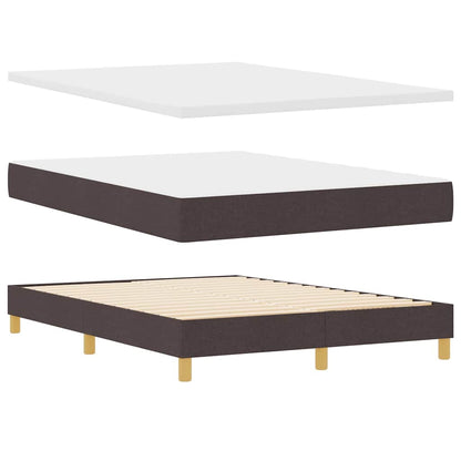 Boxspringbed met hoofdeinde Donkerbruin 140 x 190 cm Stof