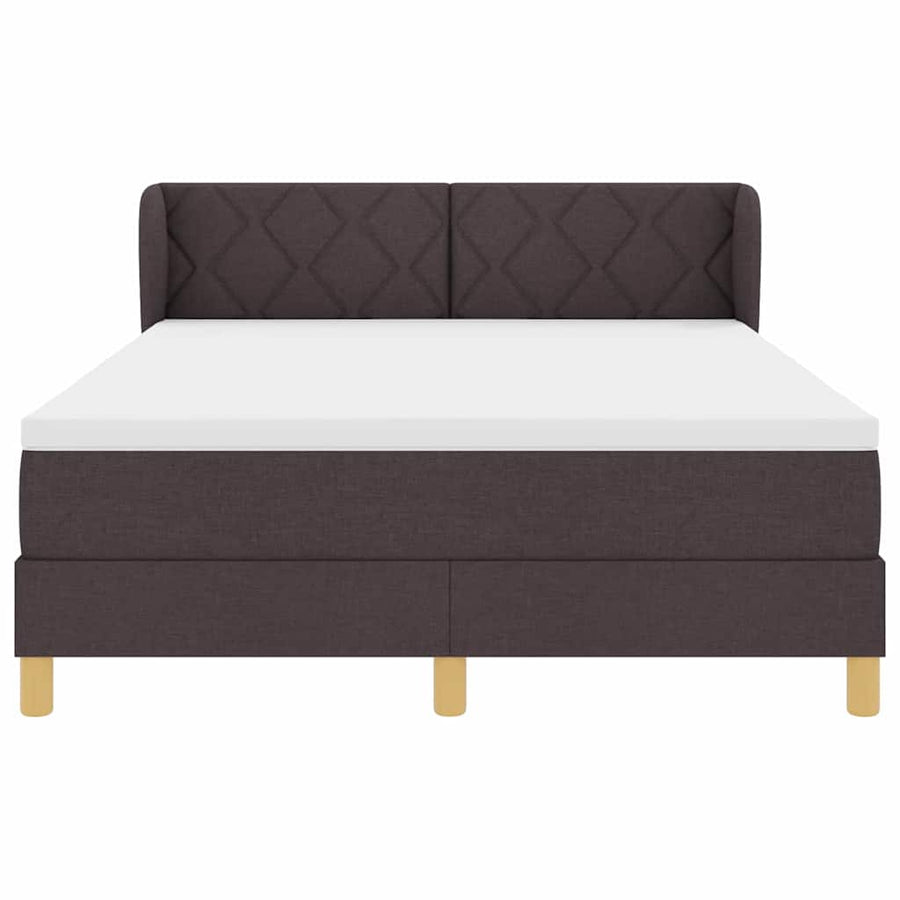 Boxspringbed met hoofdeinde Donkerbruin 140 x 190 cm Stof