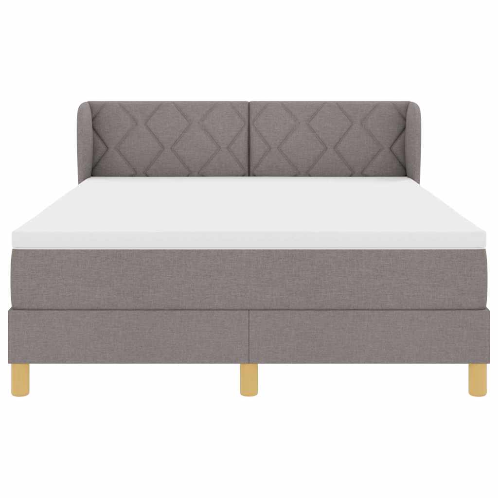 Boxspringbed met hoofdeinde Taupe 140 x 190 cm Stof