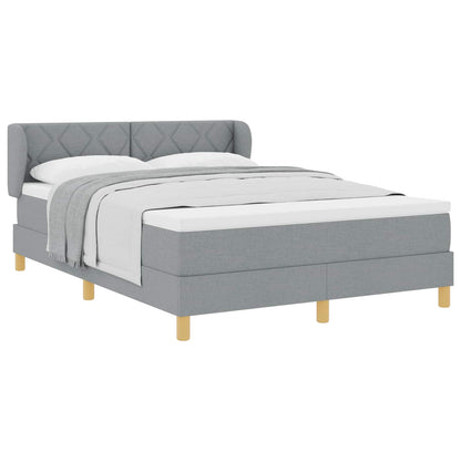 Boxspringbed met hoofdeinde Lichtgrijs 140 x 200 cm Stof