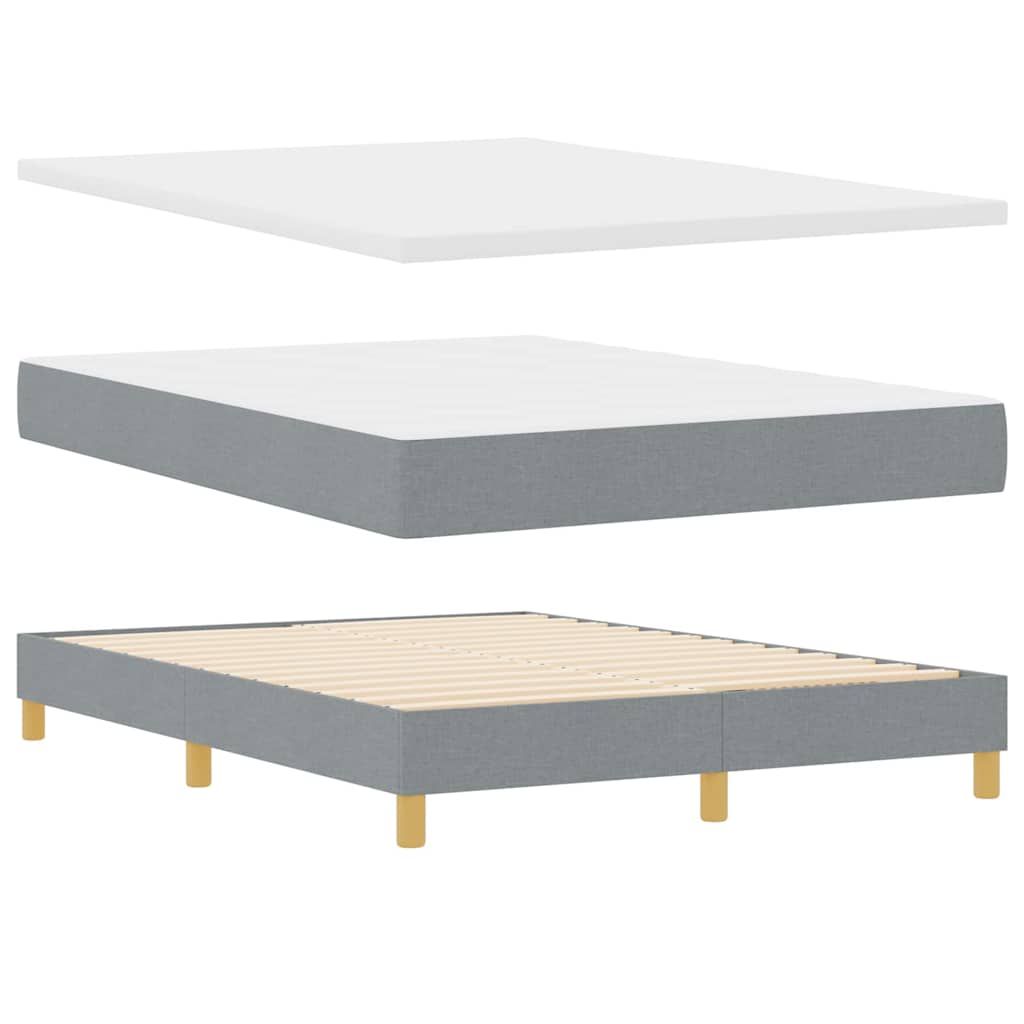 Boxspringbed met hoofdeinde Lichtgrijs 140 x 200 cm Stof