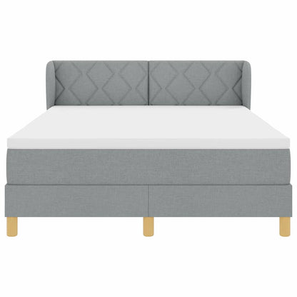 Boxspringbed met hoofdeinde Lichtgrijs 140 x 200 cm Stof