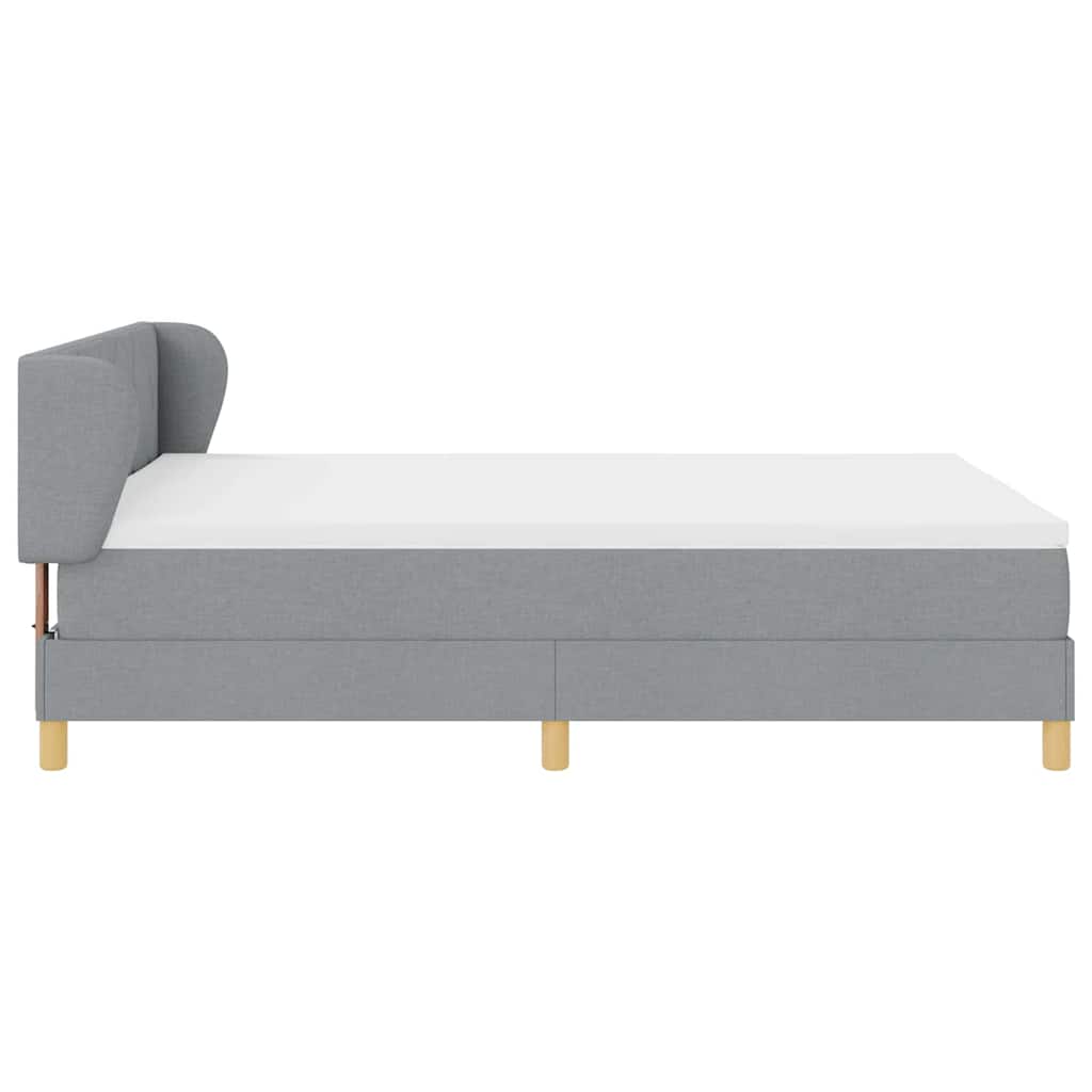 Boxspringbed met hoofdeinde Lichtgrijs 140 x 200 cm Stof