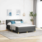 Boxspringbed donkergrijs 140x200 cm met hoofdeinde