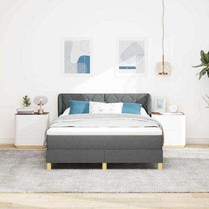 Boxspringbed met hoofdeinde Donkergrijs 140 x 200 cm Stof