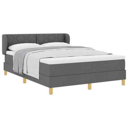 Boxspringbed met hoofdeinde Donkergrijs 140 x 200 cm Stof