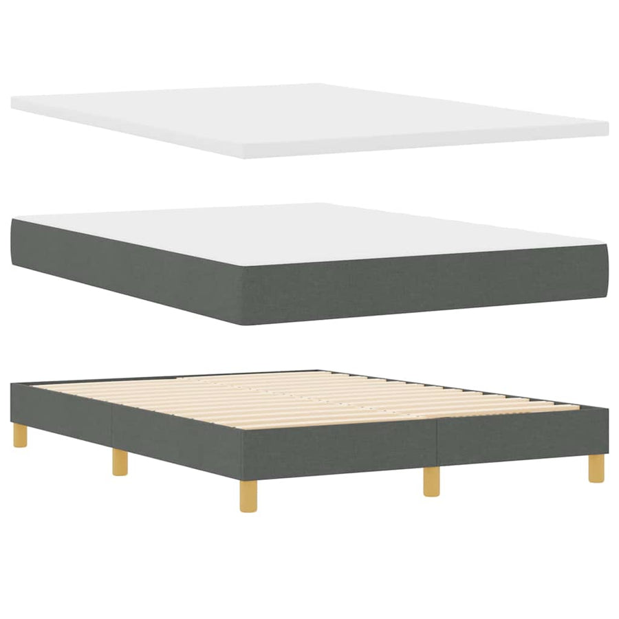 Boxspringbed met hoofdeinde Donkergrijs 140 x 200 cm Stof