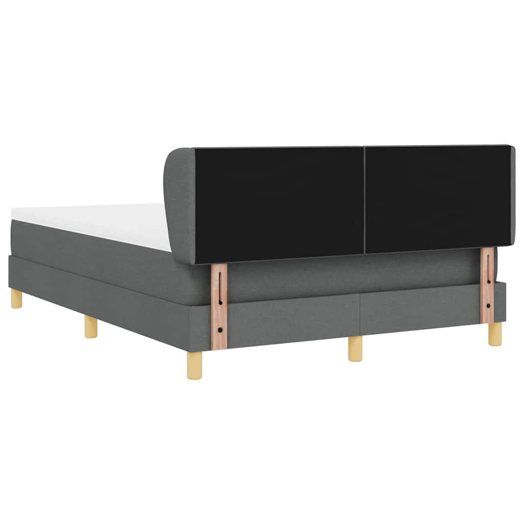 Boxspringbed met hoofdeinde Donkergrijs 140 x 200 cm Stof