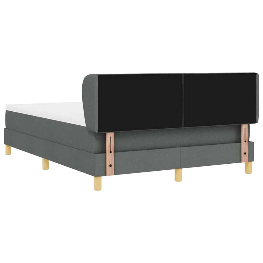 Boxspringbed met hoofdeinde Donkergrijs 140 x 200 cm Stof