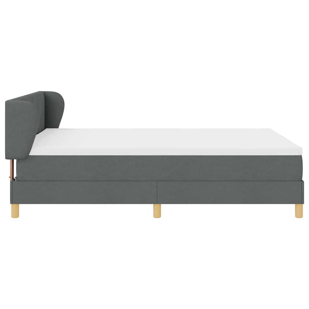 Boxspringbed met hoofdeinde Donkergrijs 140 x 200 cm Stof