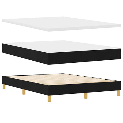 Boxspringbed met hoofdeinde Zwart 140 x 200 cm Stof