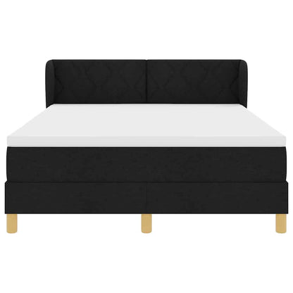 Boxspringbed met hoofdeinde Zwart 140 x 200 cm Stof