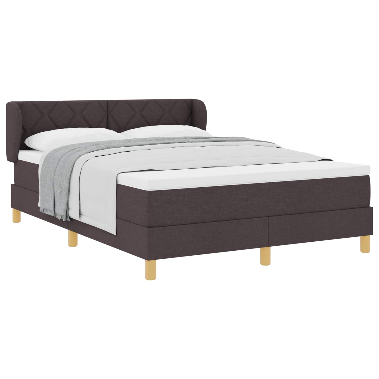 Boxspringbed met hoofdeinde Donkerbruin 140 x 200 cm Stof