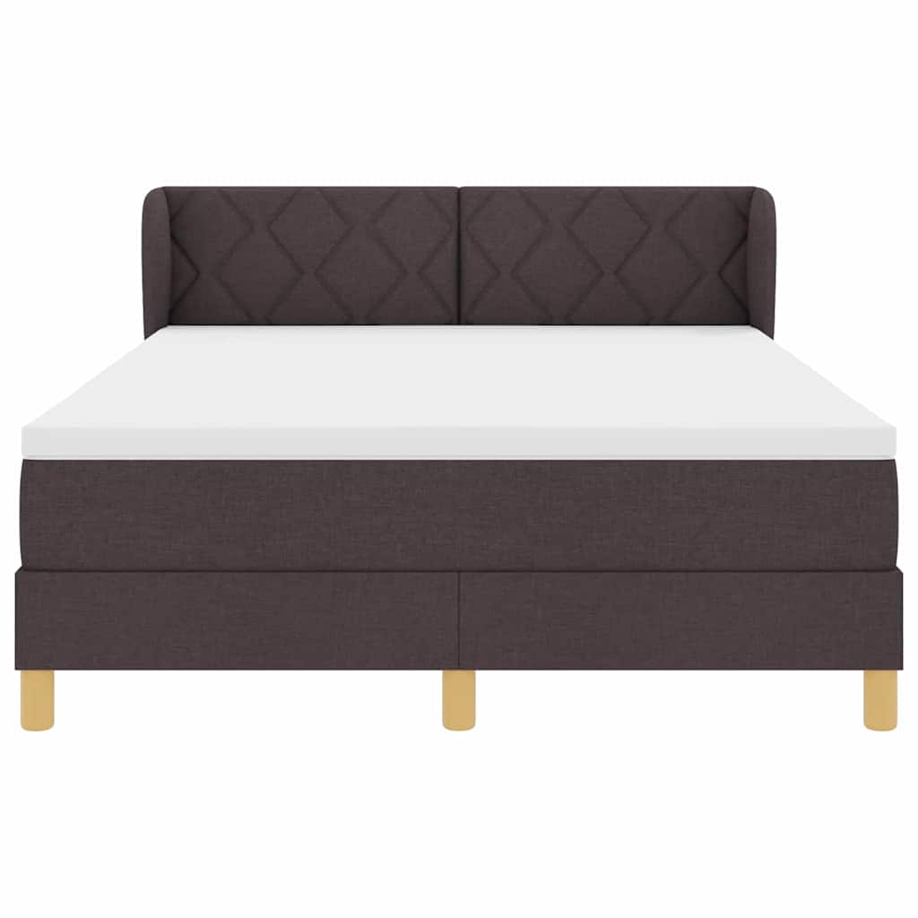 Boxspringbed met hoofdeinde Donkerbruin 140 x 200 cm Stof