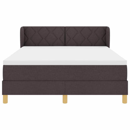 Boxspringbed met hoofdeinde Donkerbruin 140 x 200 cm Stof