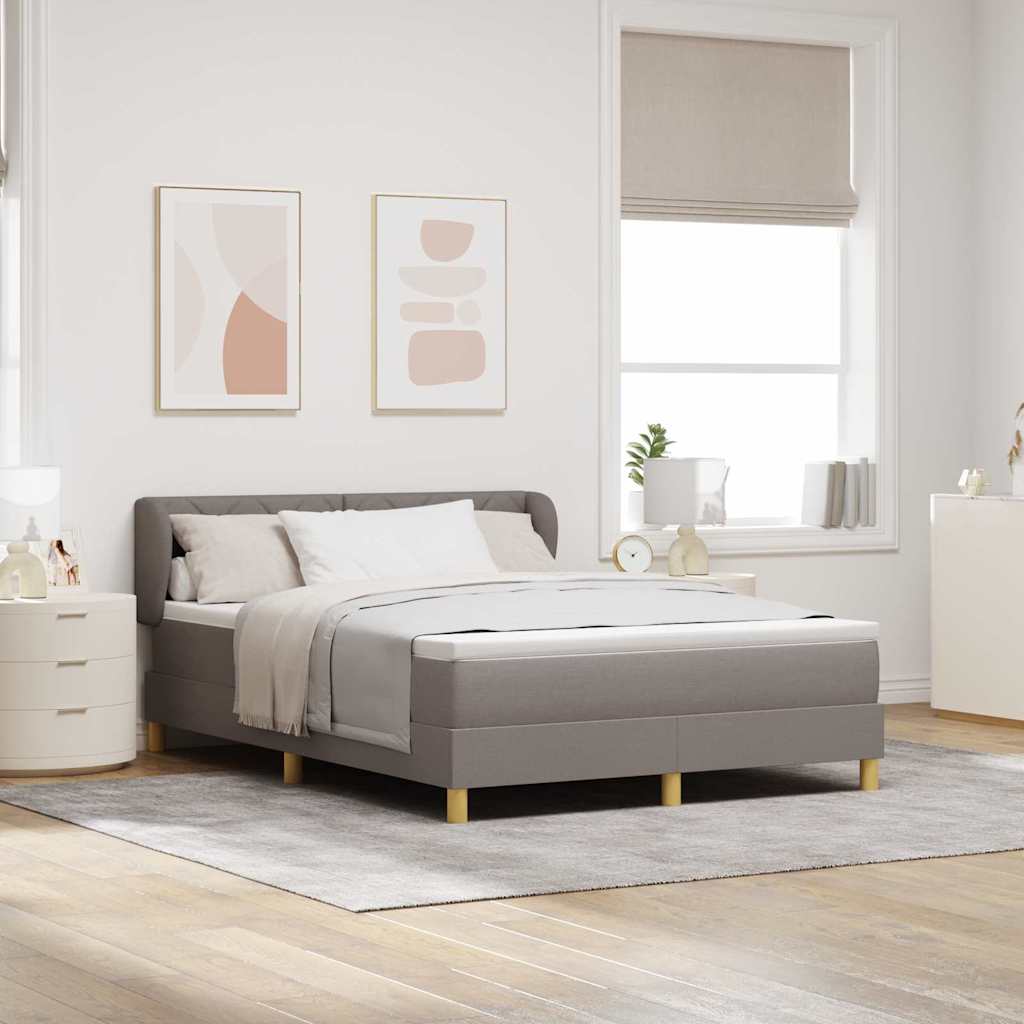 Boxspringbed met hoofdeinde Taupe 140 x 200 cm Stof