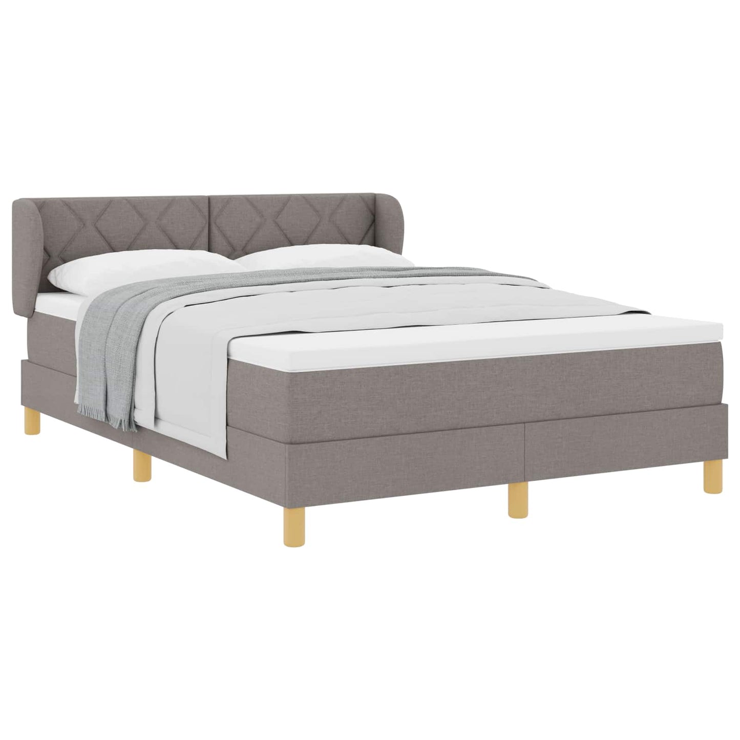 Boxspringbed met hoofdeinde Taupe 140 x 200 cm Stof