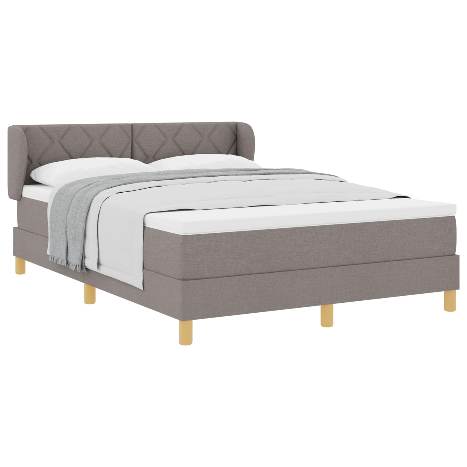 Boxspringbed met hoofdeinde Taupe 140 x 200 cm Stof