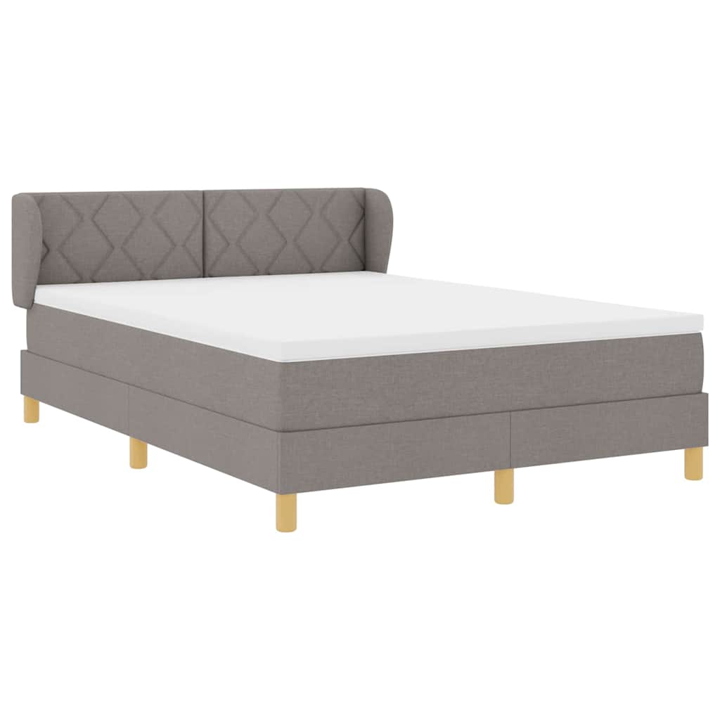 Boxspringbed met hoofdeinde Taupe 140 x 200 cm Stof