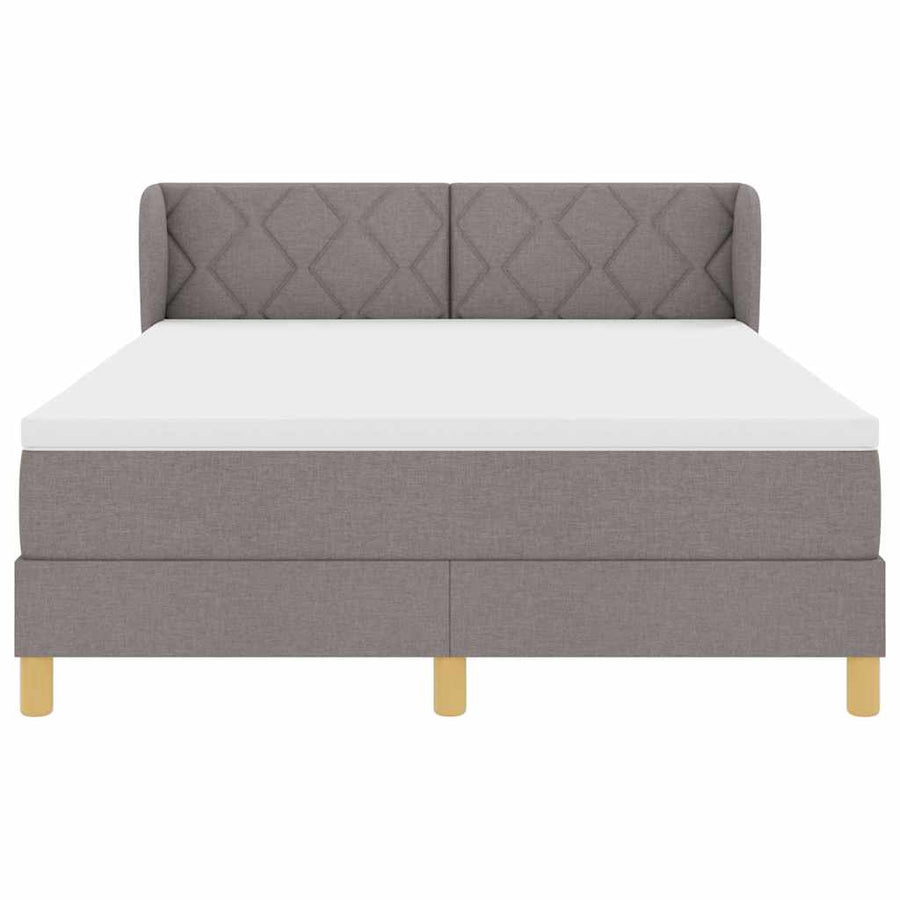 Boxspringbed met hoofdeinde Taupe 140 x 200 cm Stof