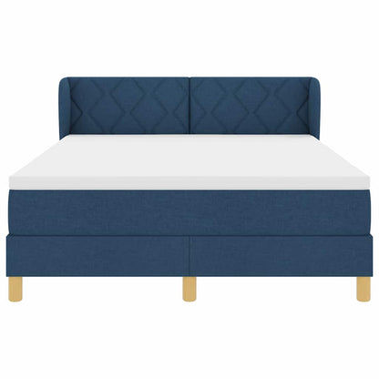 Boxspringbed met hoofdeinde Blauw 140 x 200 cm Stof
