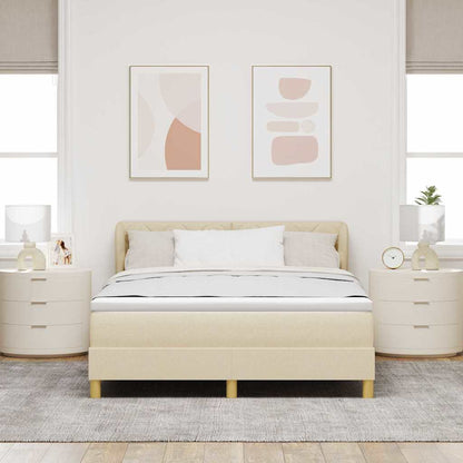 Boxspringbed met matras met hoofdeinde Crème 160 x 200 cm Stof