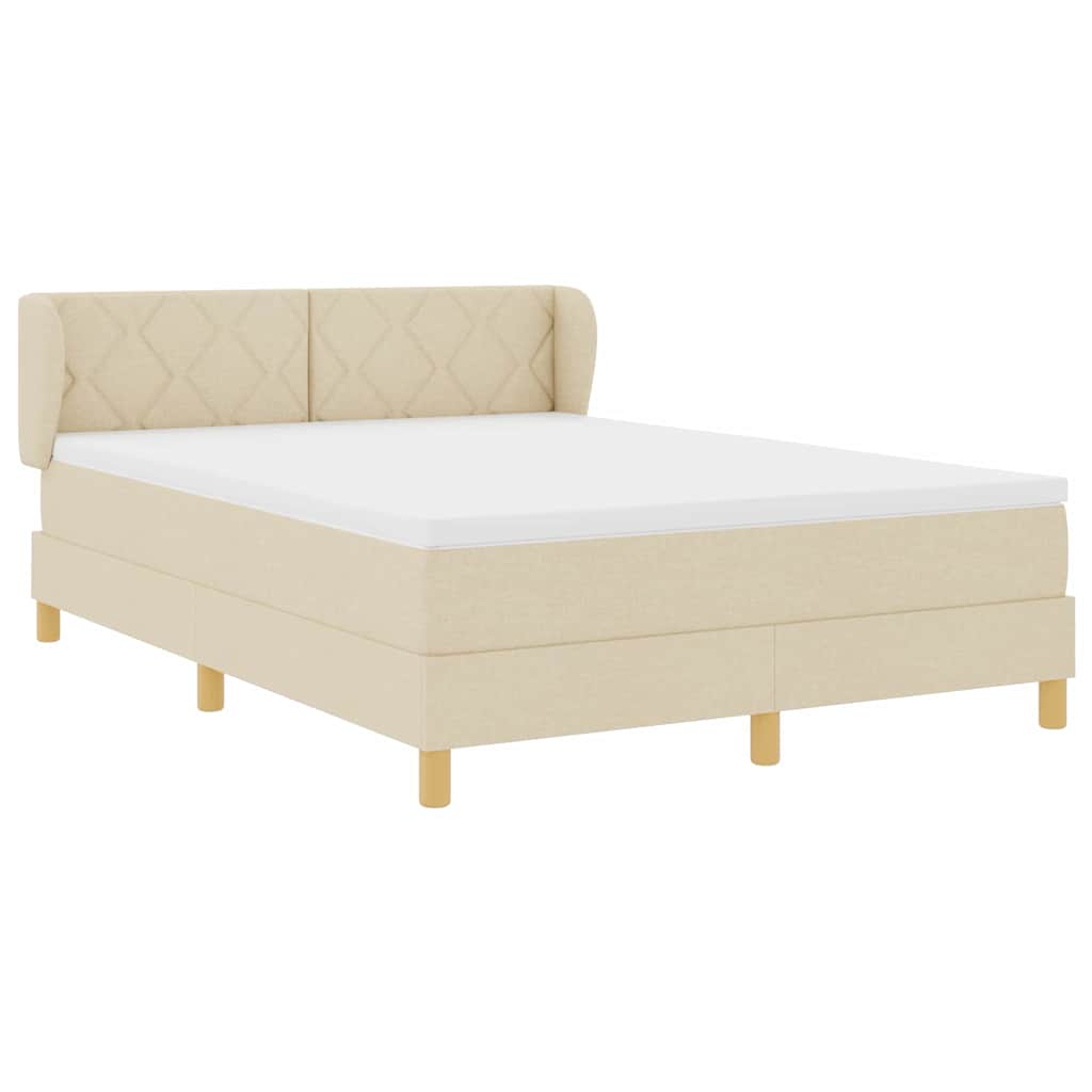 Boxspringbed met matras met hoofdeinde Crème 160 x 200 cm Stof